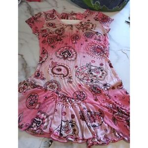 Vintage Style Knitworks Girl Size7/8 Shirt  paisley print with a ruffled hem